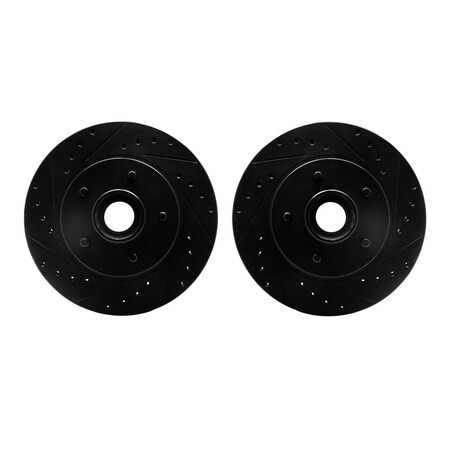 Dynamic Friction Co Rotors-Drilled and Slotted-Black, Zinc Plated black, Zinc Coated, 8002-48036 8002-48036